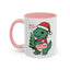 Christmas Mug - Merry Christmas Red Text Dinosaur Tree