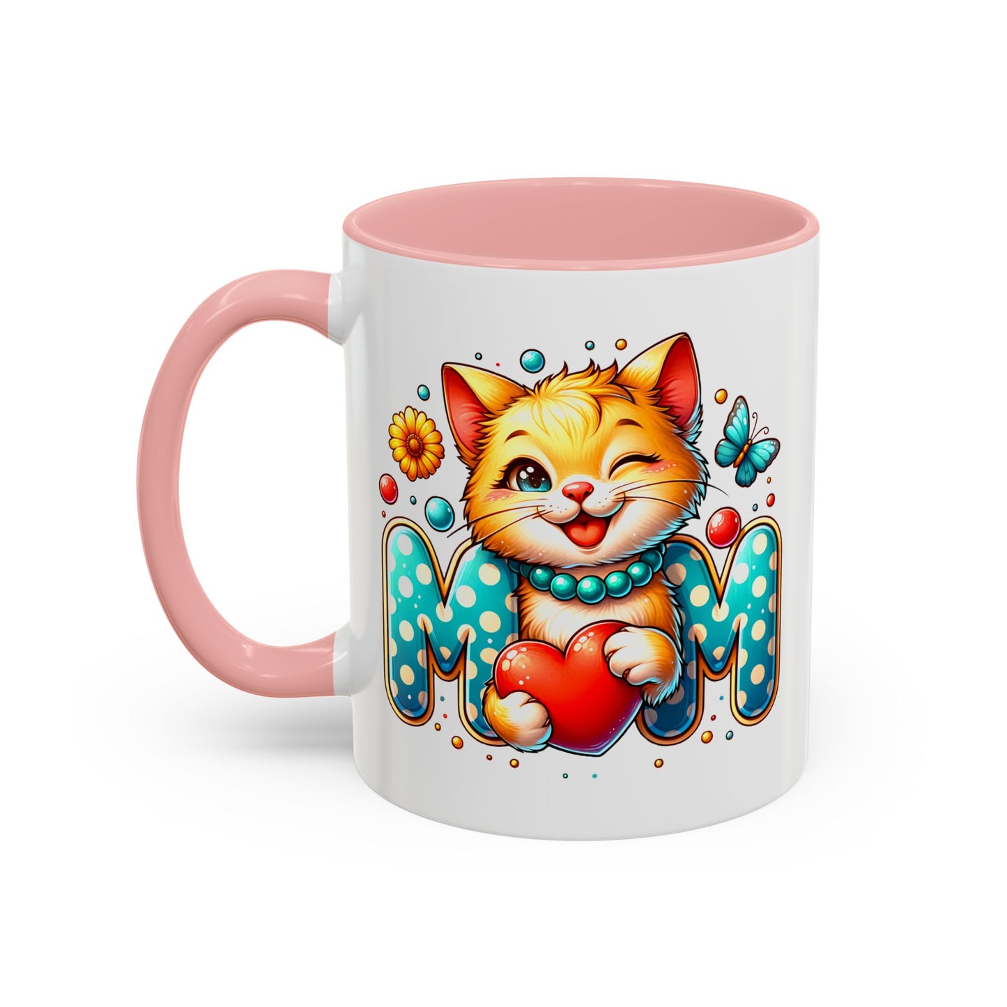 Mother's Day Mug - Mom Cat Red Heart