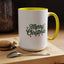 Christmas Mug - Merry Christmas Green Text Ornaments Candy Canes