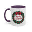 Christmas Mug - Merry Christmas Red Text Bow Wreath