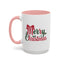 Christmas Mug - Merry Christmas Red & Green Text Bow