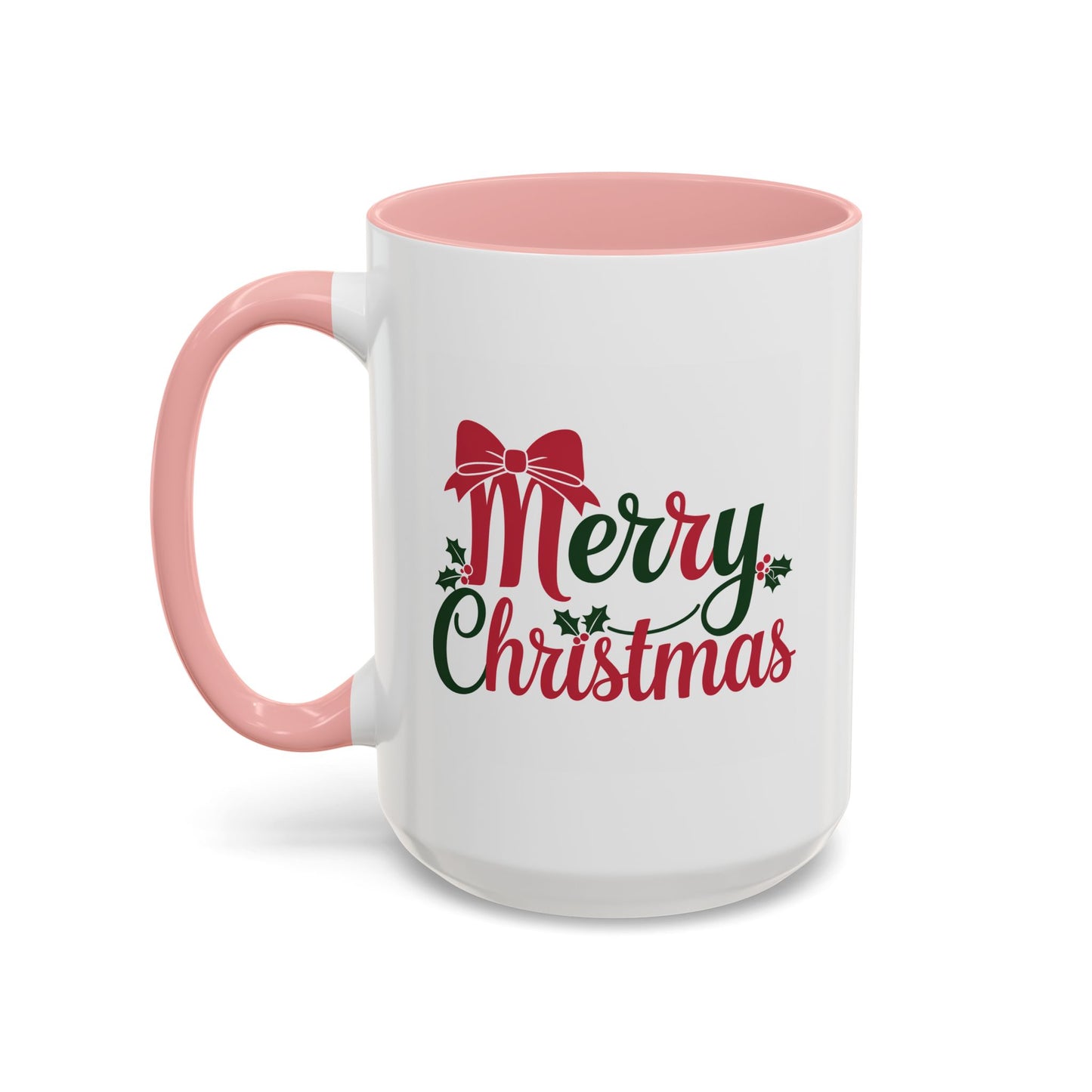 Christmas Mug - Merry Christmas Red & Green Text Bow