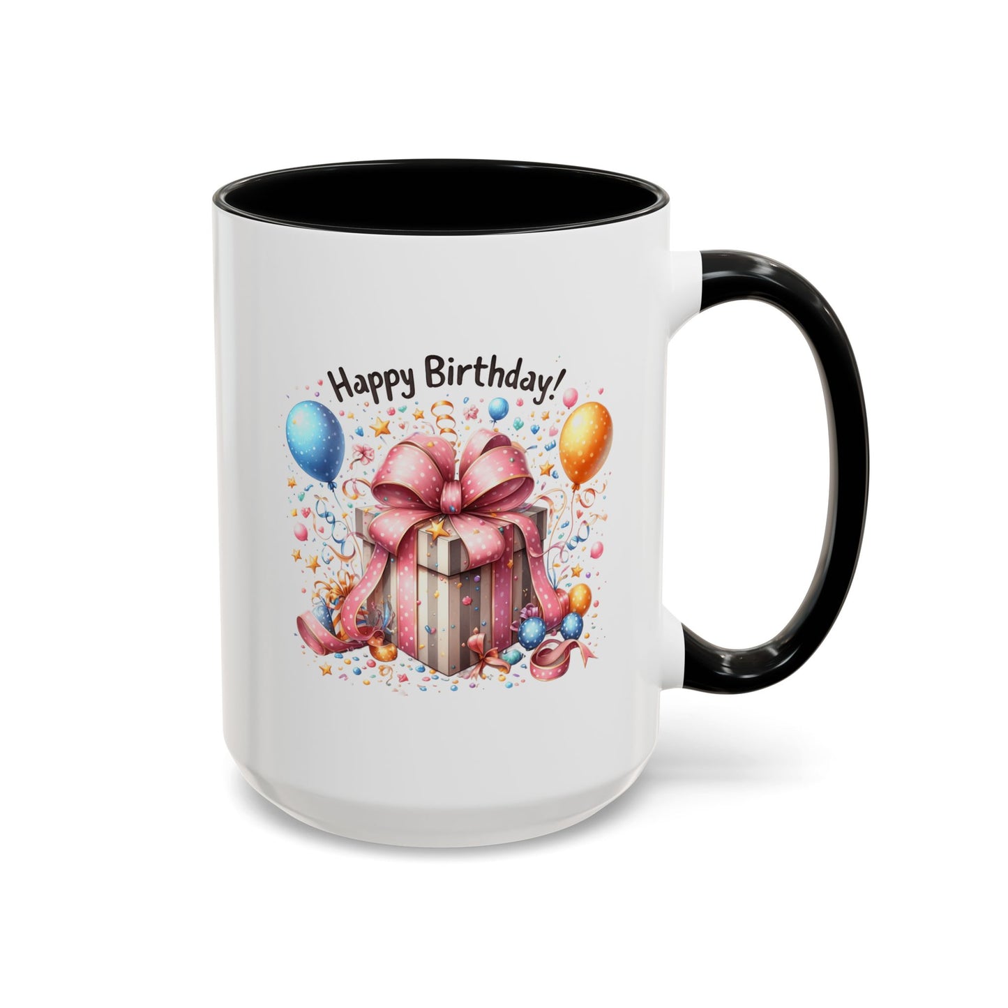 Birthday Mug - Happy Birthday Pink Ribbon Present
