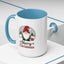 Christmas Mug - Merry Christmas Green & Red Text Gnome Present Trees