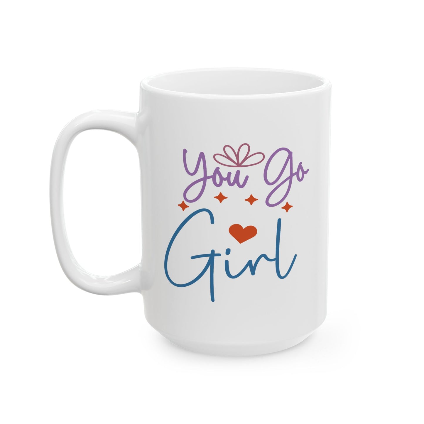 Motivation Mug - You Go Girl Heart & Stars