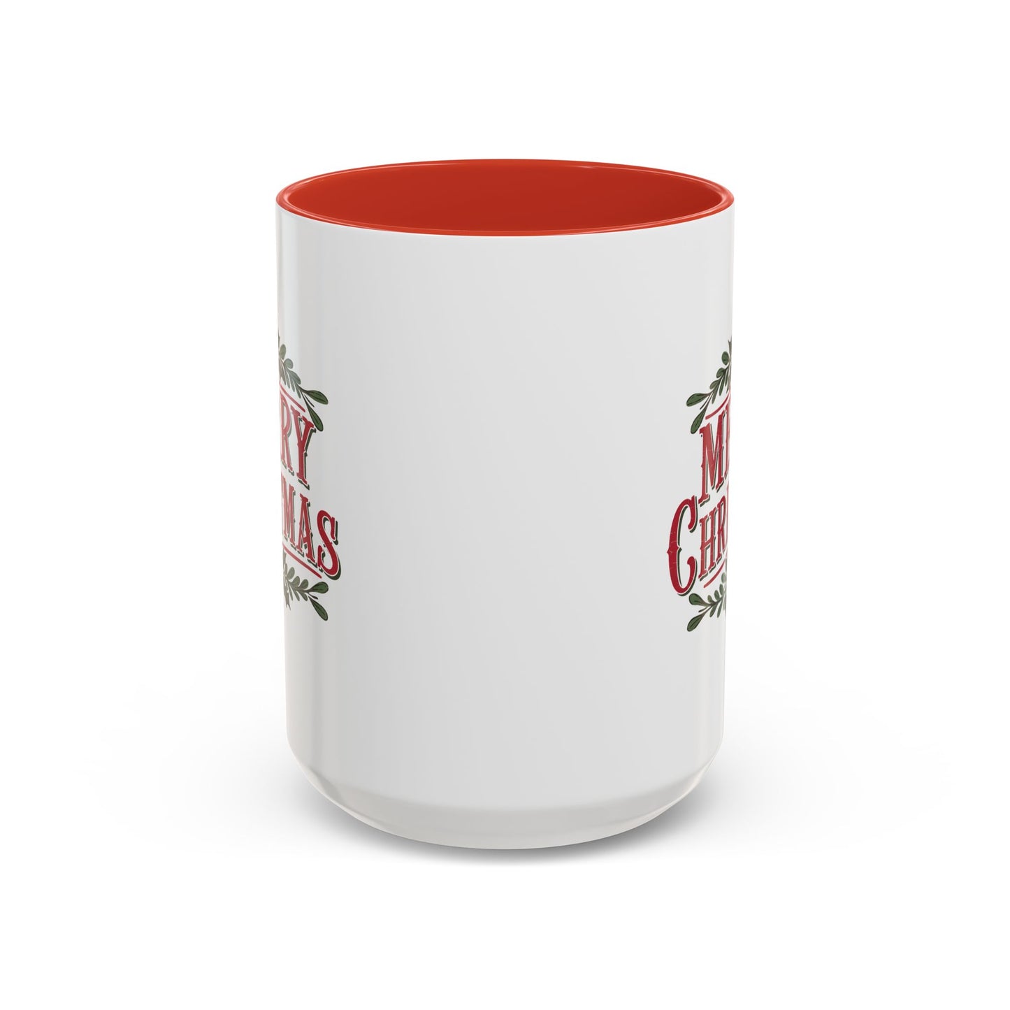 Christmas Mug - Merry Christmas Maroon Text Ornament Decorations