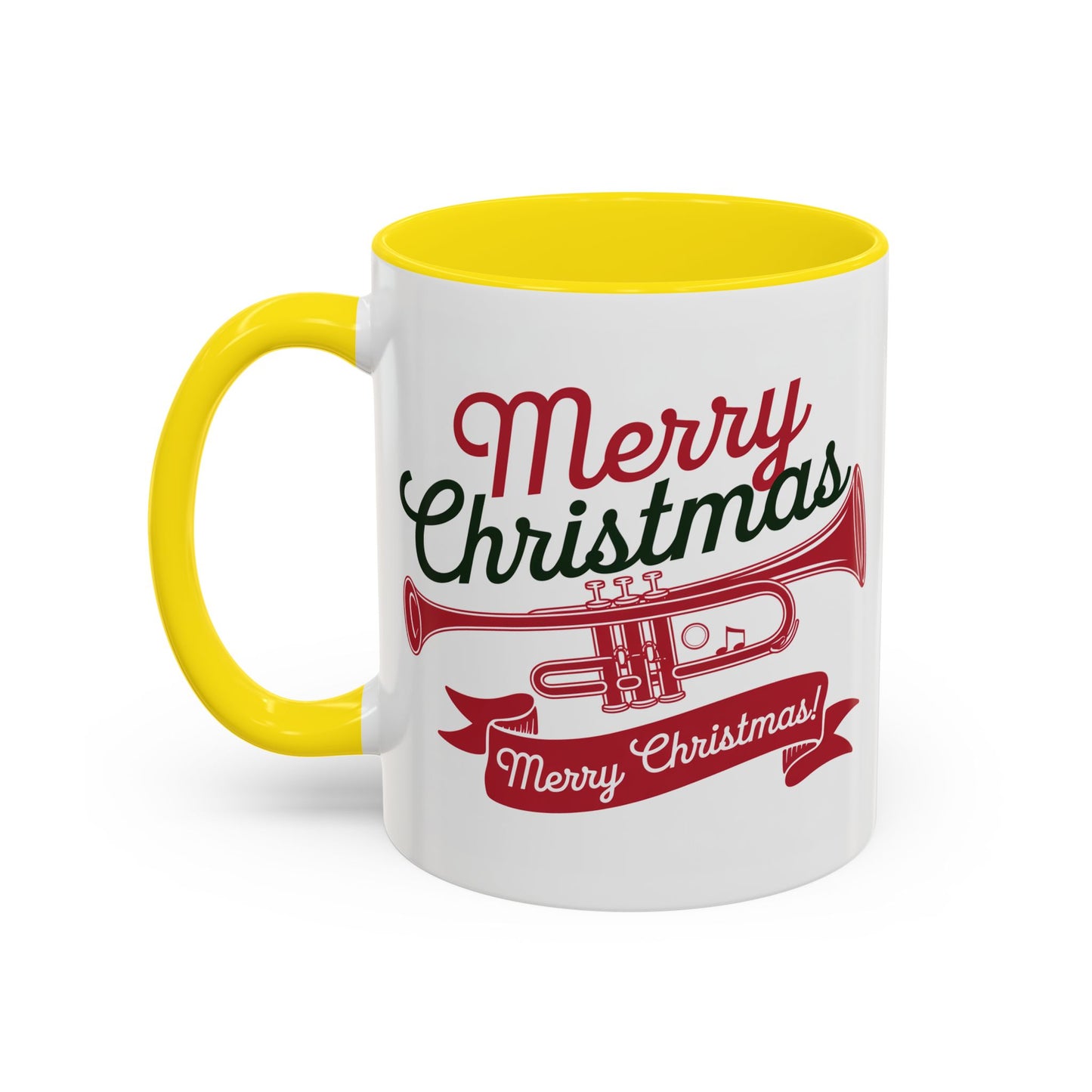 Christmas Mug - Red & Green Text Trumpet