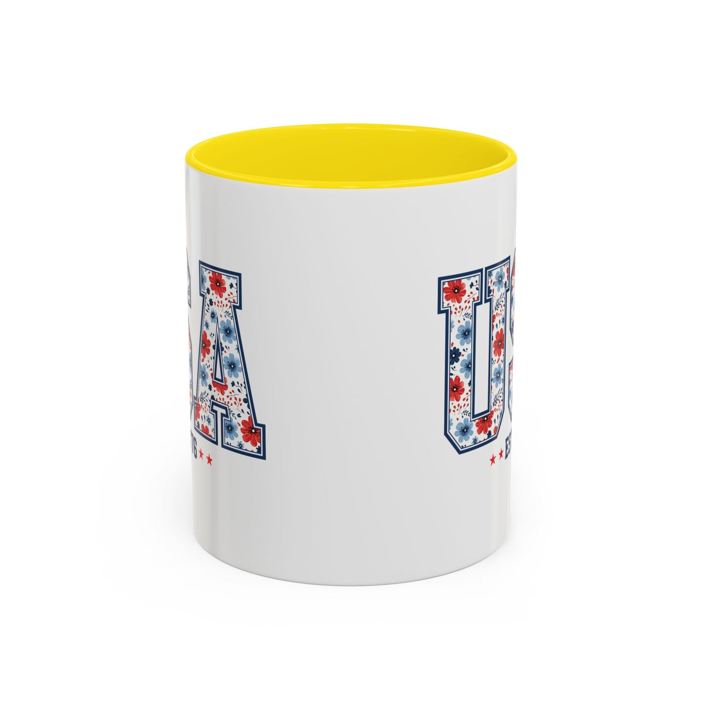 4th of July Mug - USA EST 1776 Floral