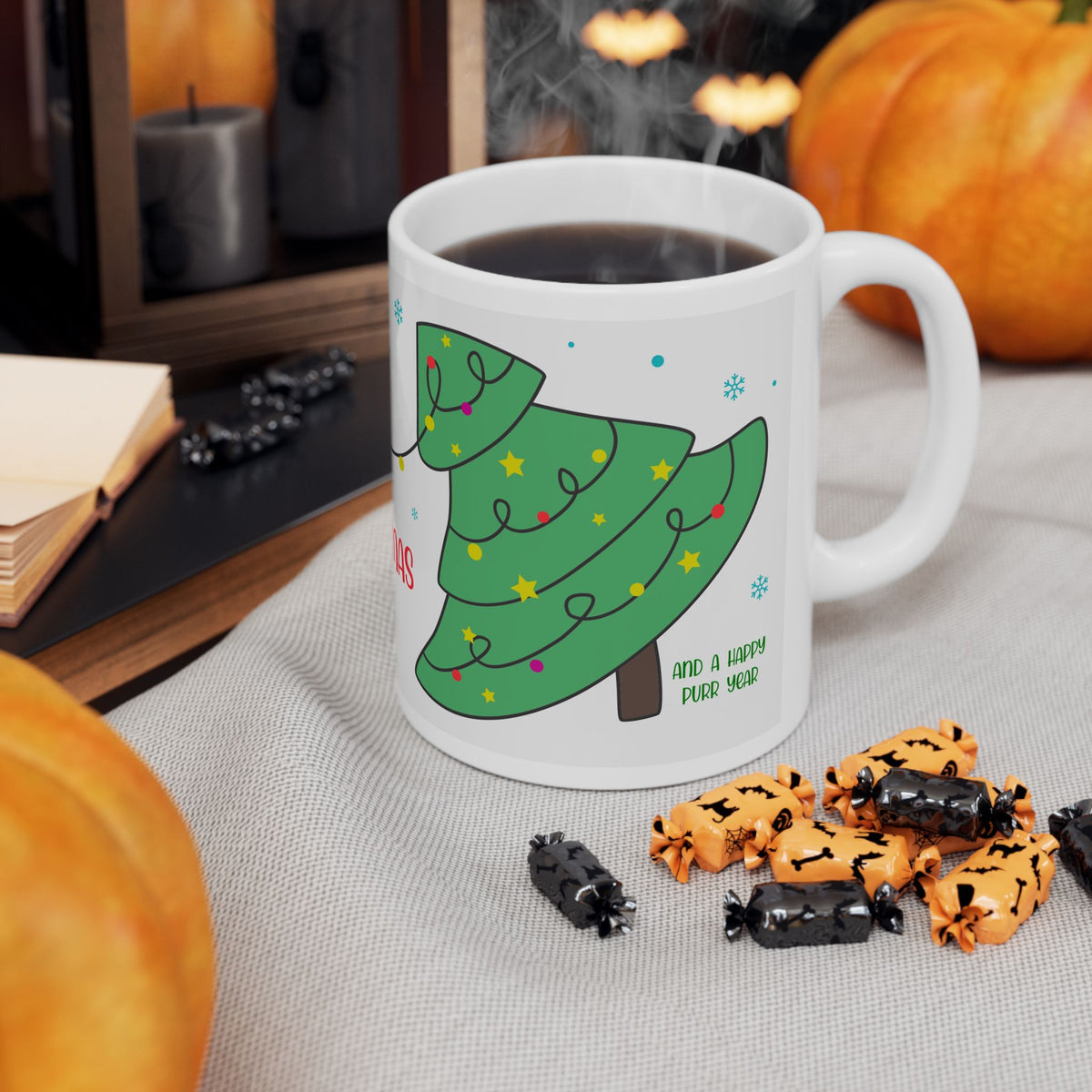 Chistmas Mug - Meowy Christmas Wrap