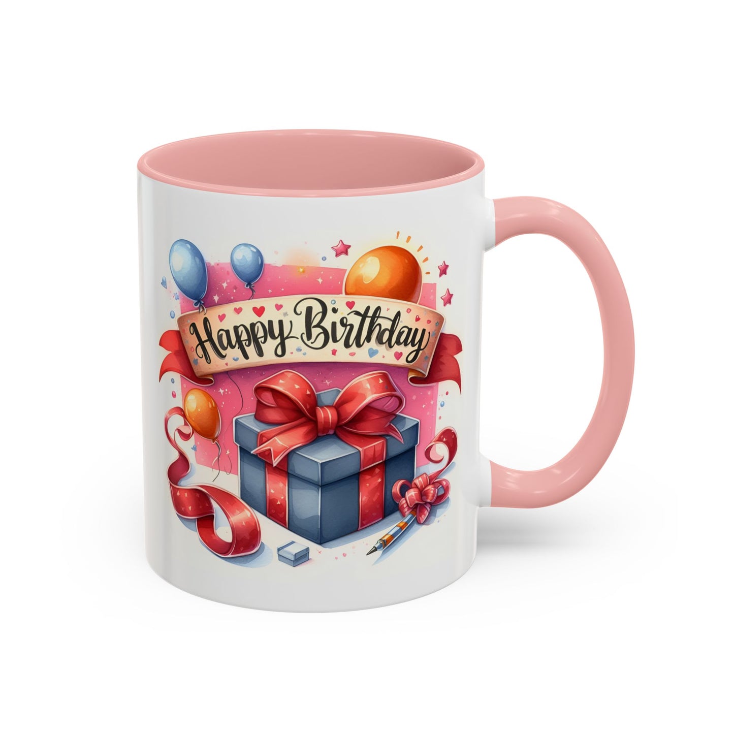 Birthday Mug - Present Pen Balloons