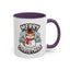 Christmas Mug - Merry Christmas Black & White Text Snowman Cat
