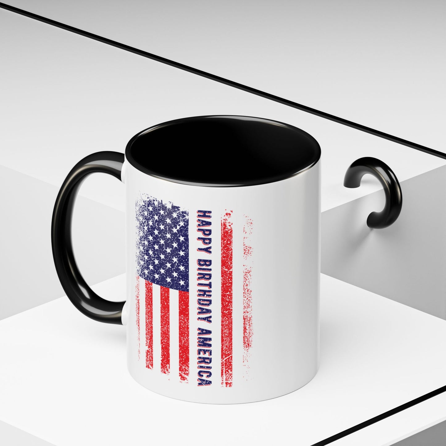 4th of July Mug - Happy Birthday America Flag