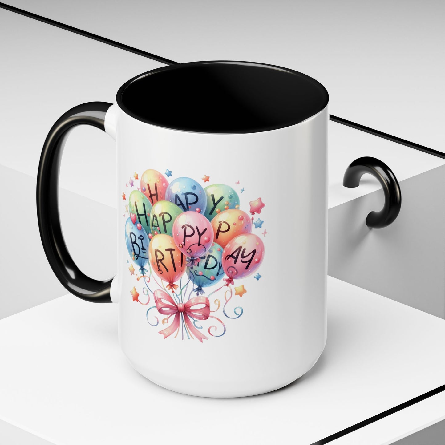Birthday Mug - Happy Birthday Balloons