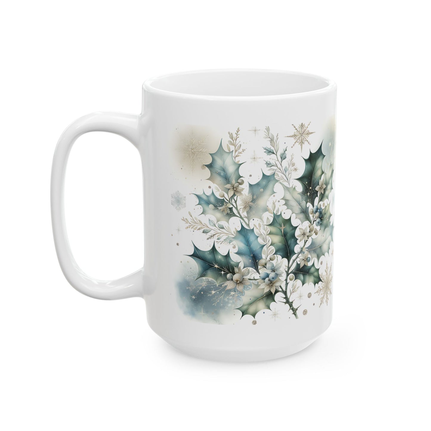 Christmas Mug - Leaves Snowflakes Decoration