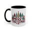 Christmas Mug - Merry Christmas Tartan Text Trees Presents