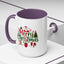 Christmas Mug - Merry Christmas Red & Green Text Santa Reindeer Tree Sleigh Ornaments