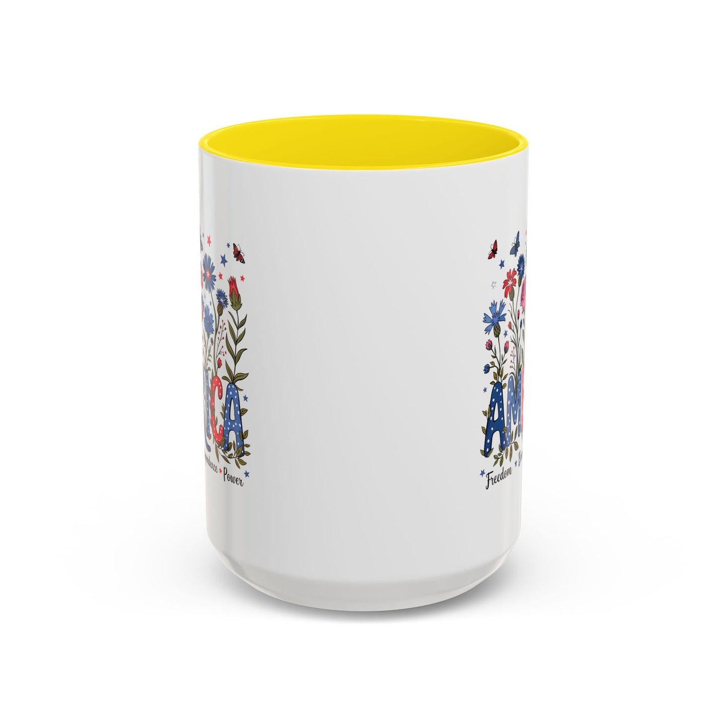 4th of July Mug - Floral America Patriotic