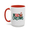 Christmas Mug - Merry Christmas Green & Red Text Santa Present