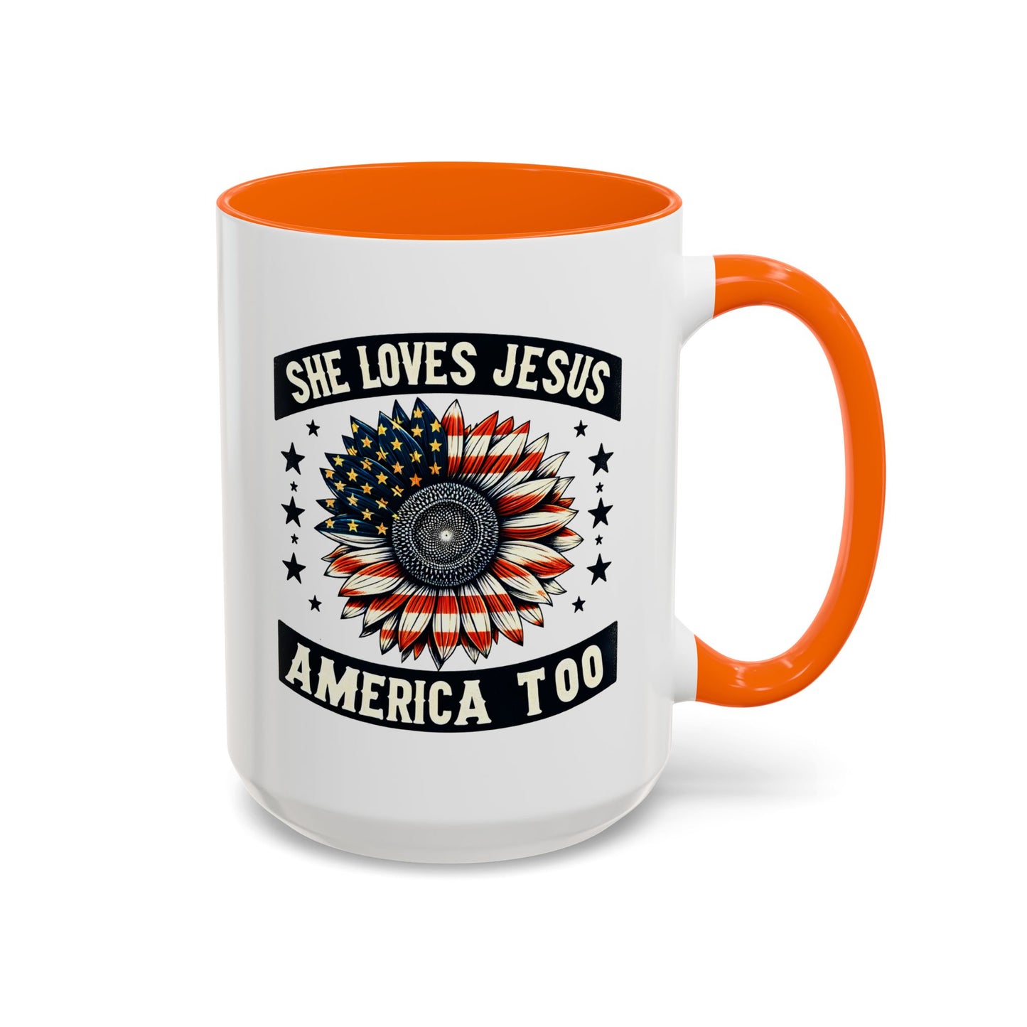 4th of July Mug - She Loves Jesus & America Too