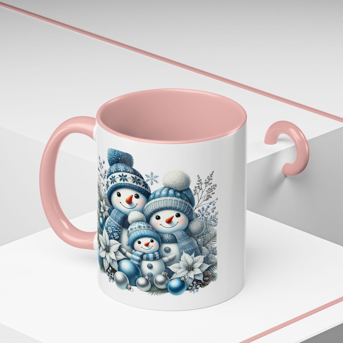 Christmas Mug - Blue Snowman Family
