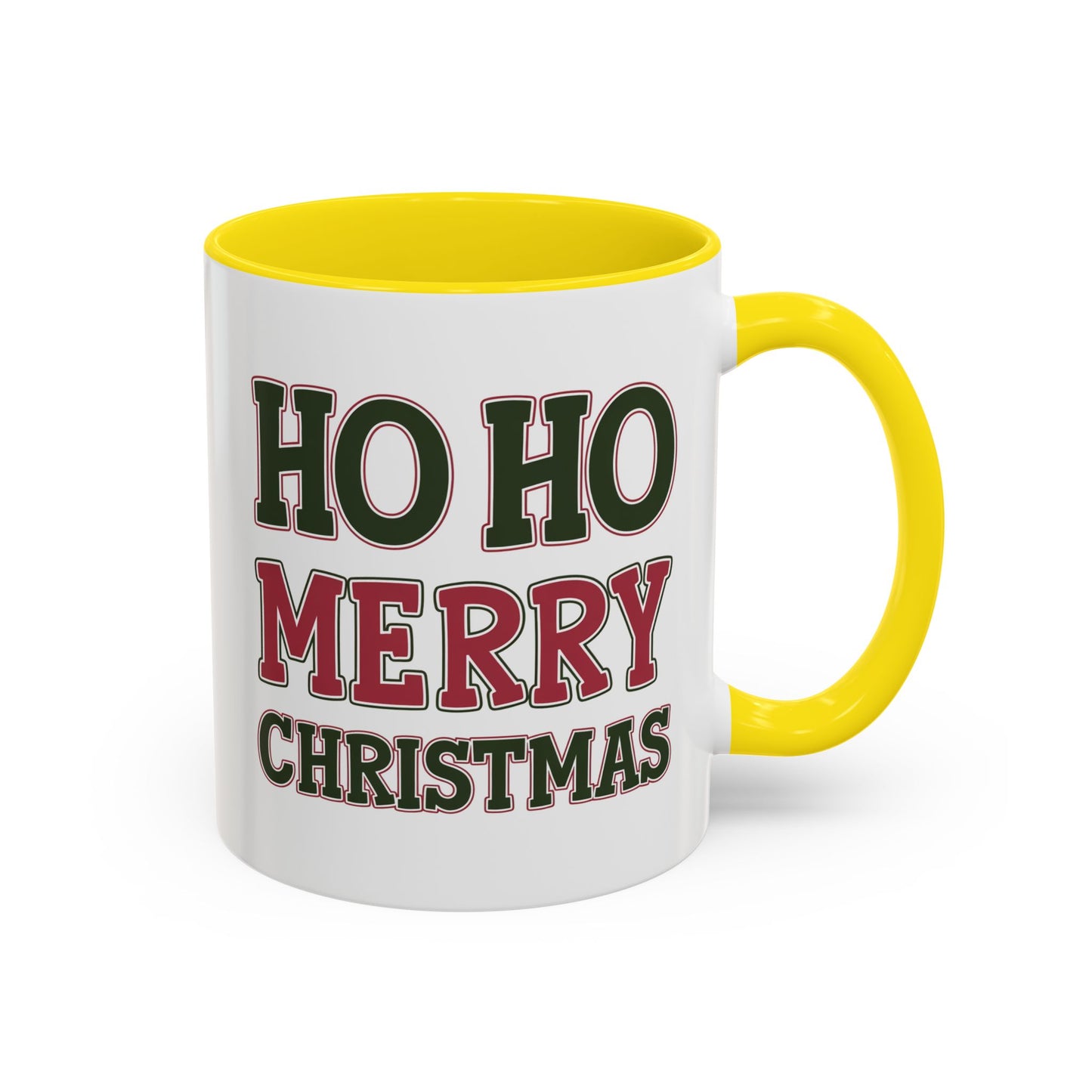 Christmas Mug - Ho Ho Ho Merry Christmas Red & Green Text 4