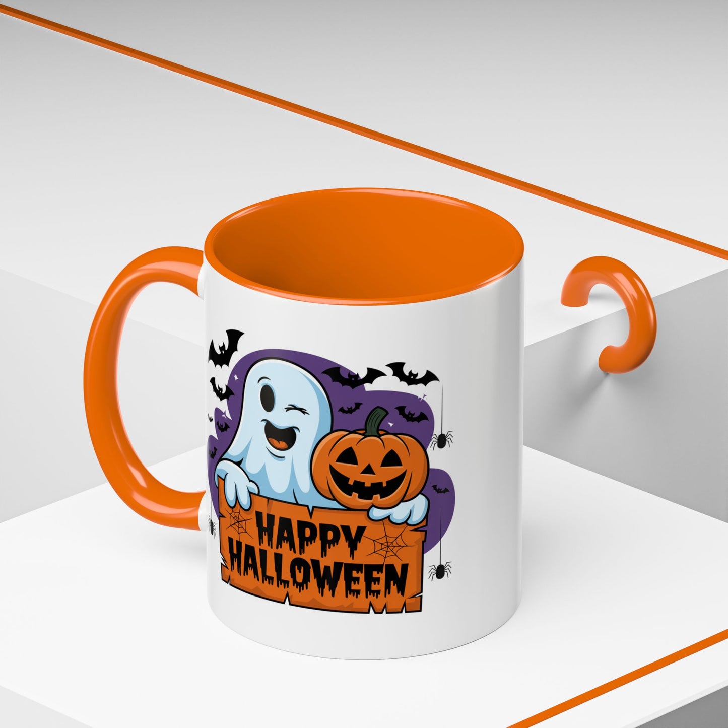 Halloween Mug - Winking Ghost With Pumpkin