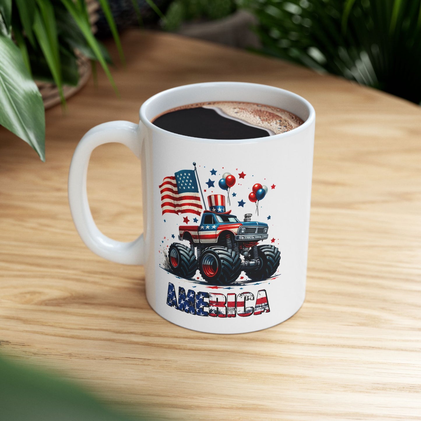 4th of July Mug - America Monster Truck