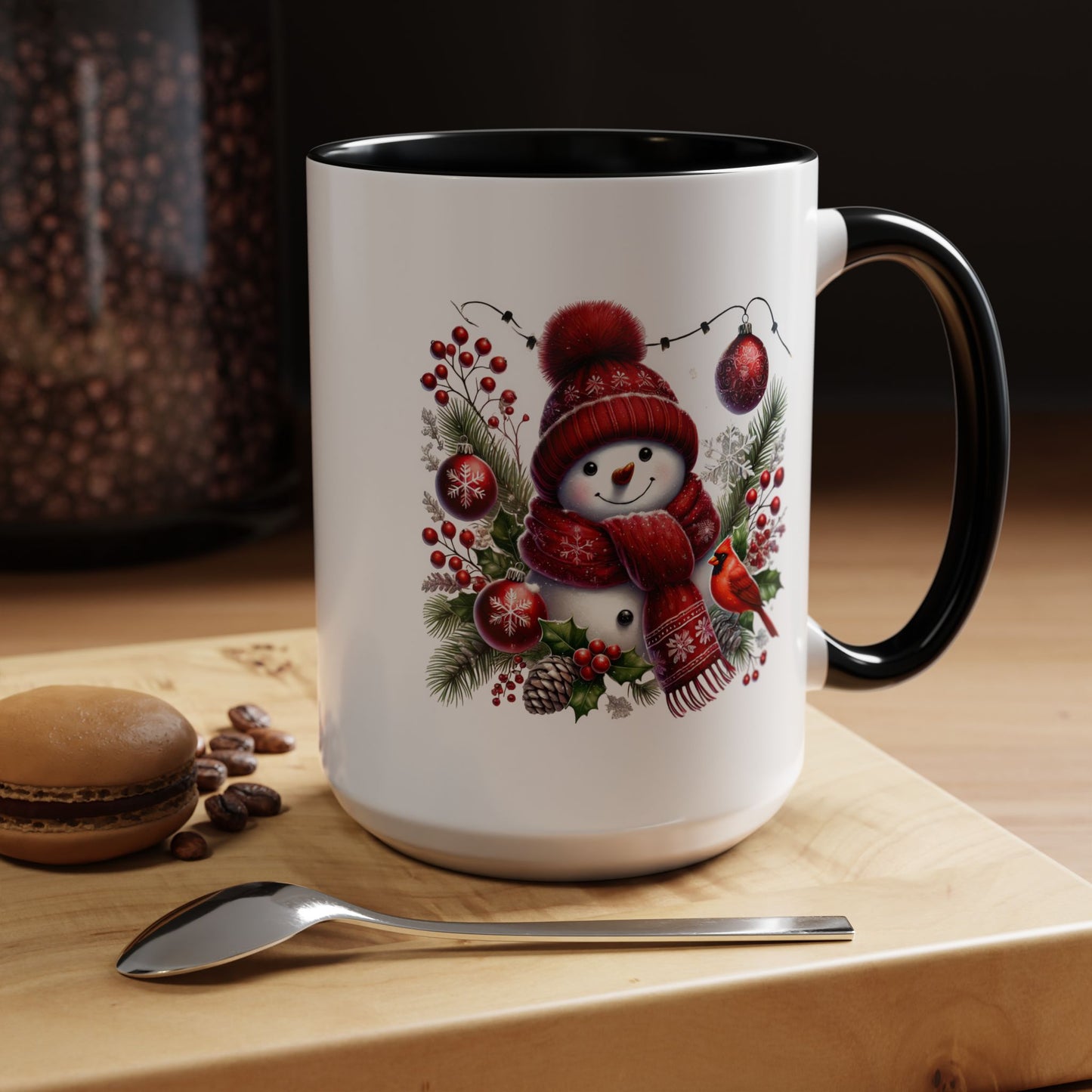 Christmas Mug - Burgundy Snowman
