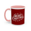 Christmas Mug - Merry Christmas White Text Maroon Background