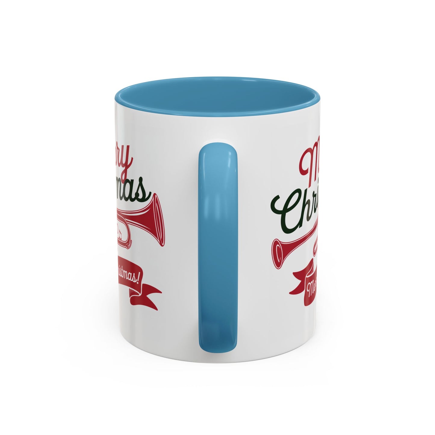 Christmas Mug - Red & Green Text Trumpet