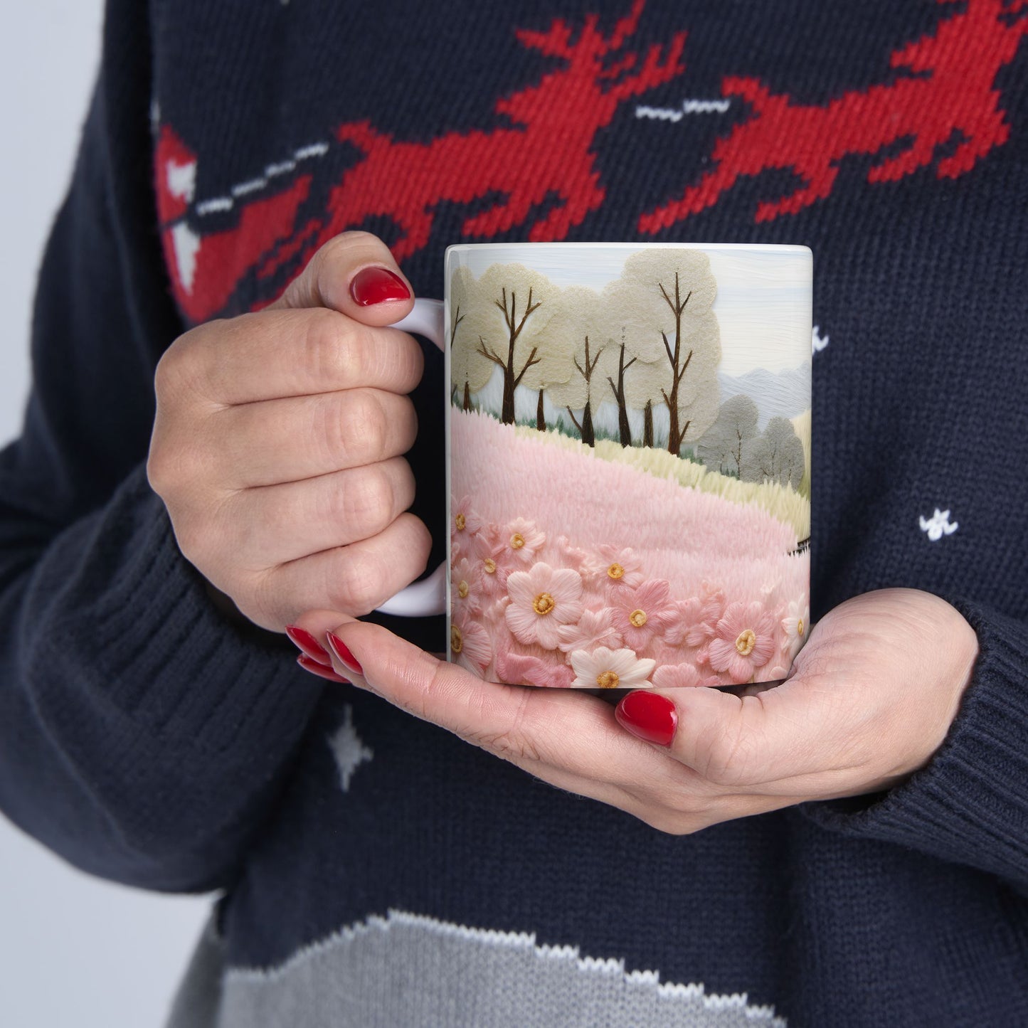 Artistic Mug - Felted Train 1