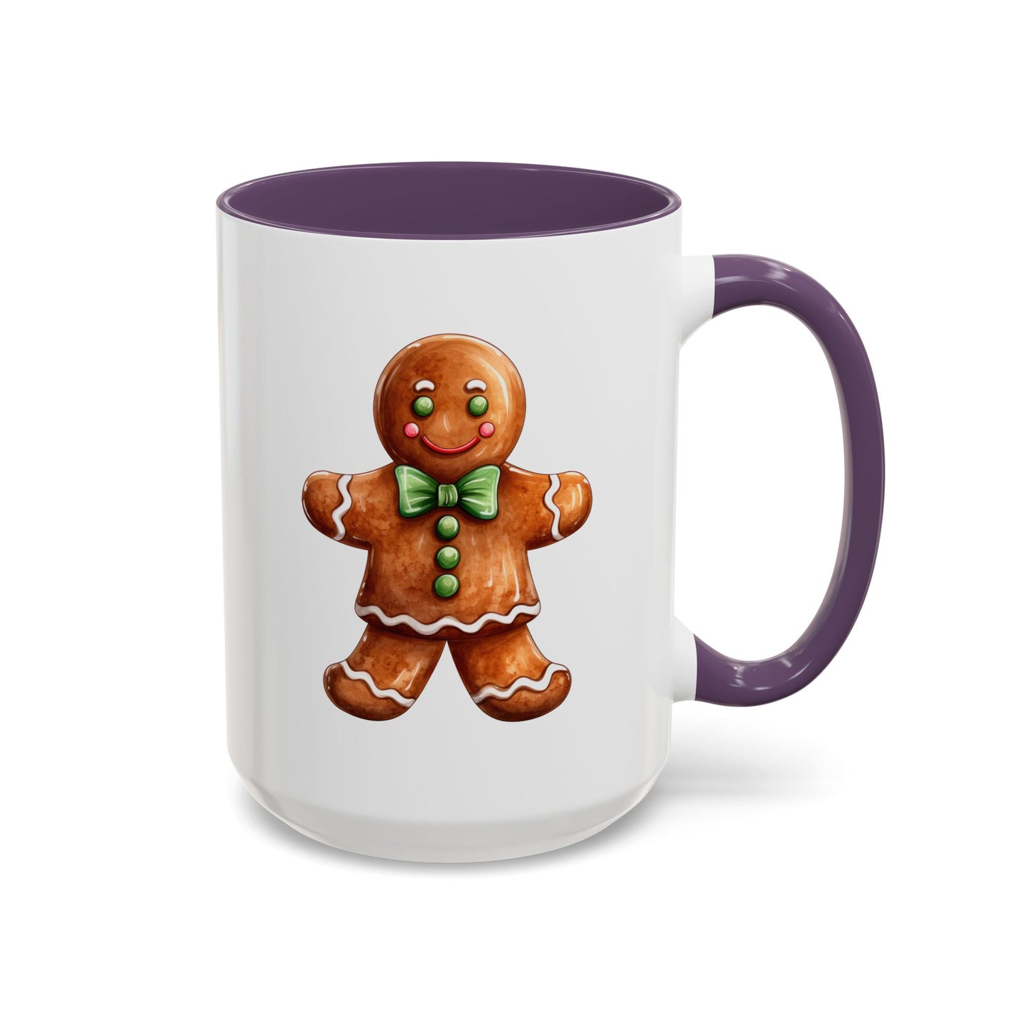 Christmas Mug - Gingerbread Man Green Bow