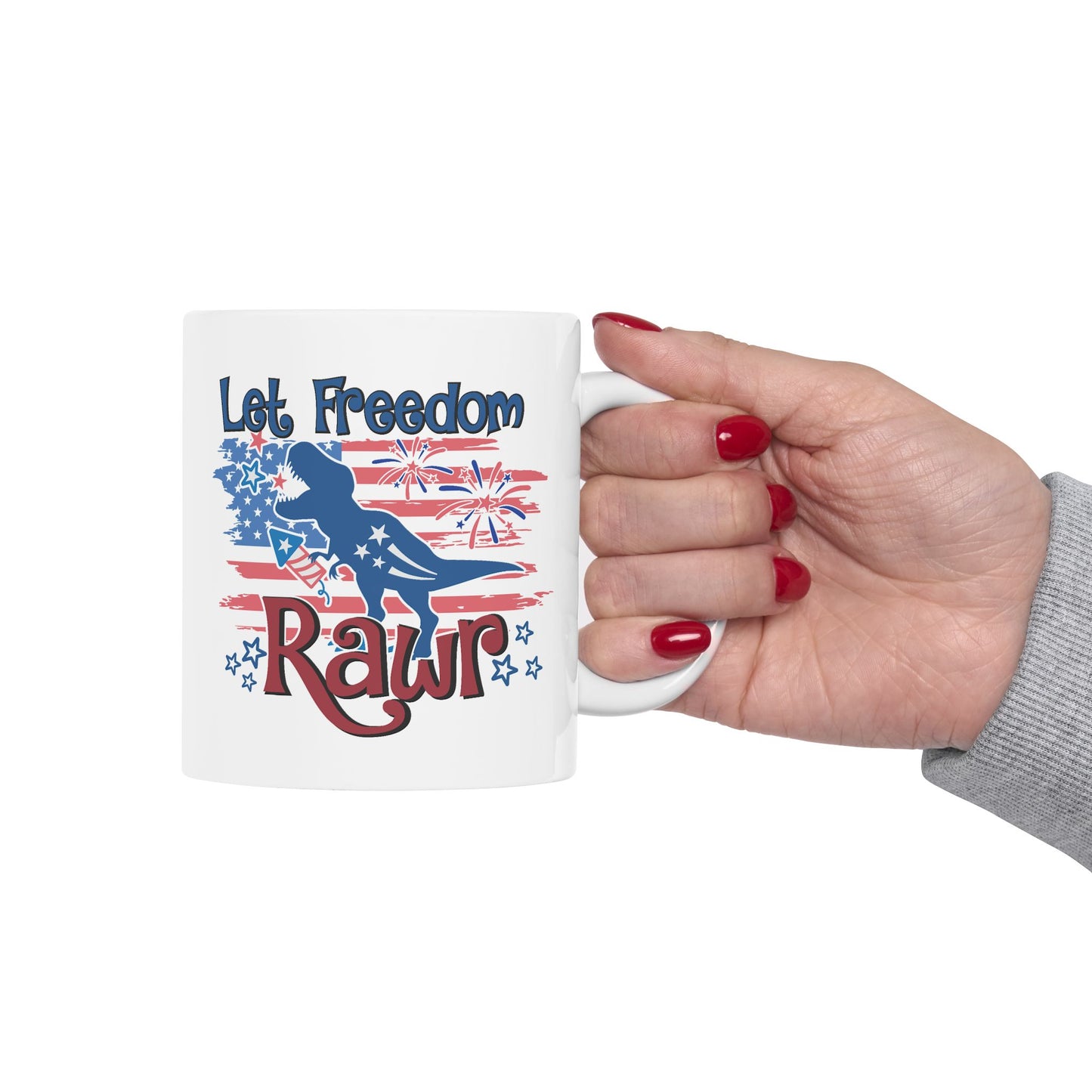 4th of July Mug - Let Freedom Rawr