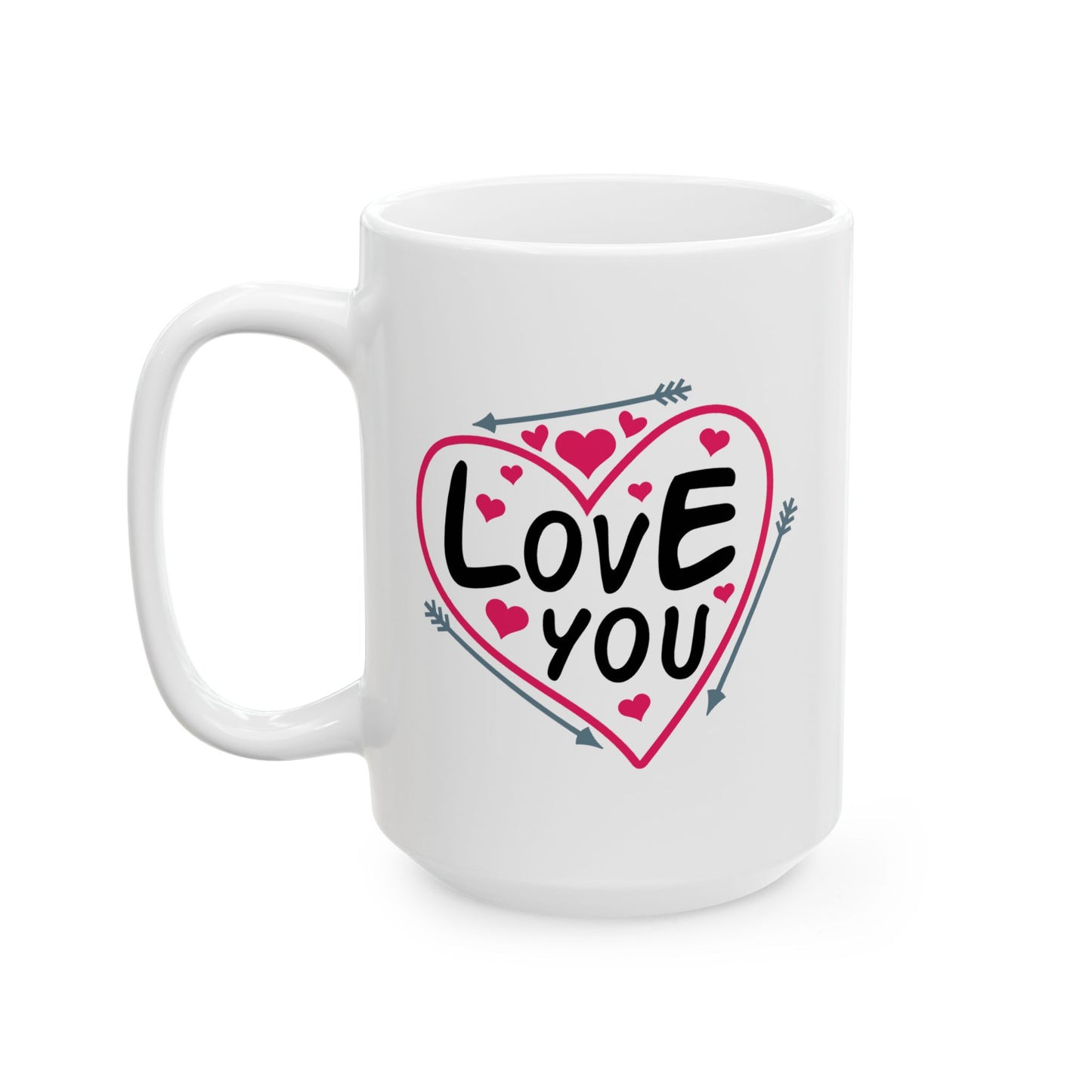 Anniversary Mug - Love You Heart & Arrows
