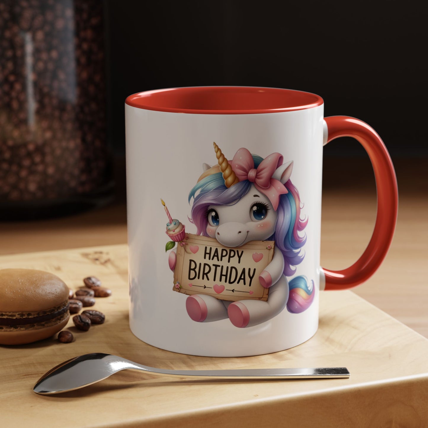 Birthday Mug - Girl Unicorn Happy Birthday Sign
