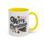 Christmas Mug - Merry Christmas Black Text Star Stocking Ornament Candy Cane
