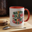 Christmas Mug - Happy Holidays and Merry Christmas Blue Green Yellow Red Text
