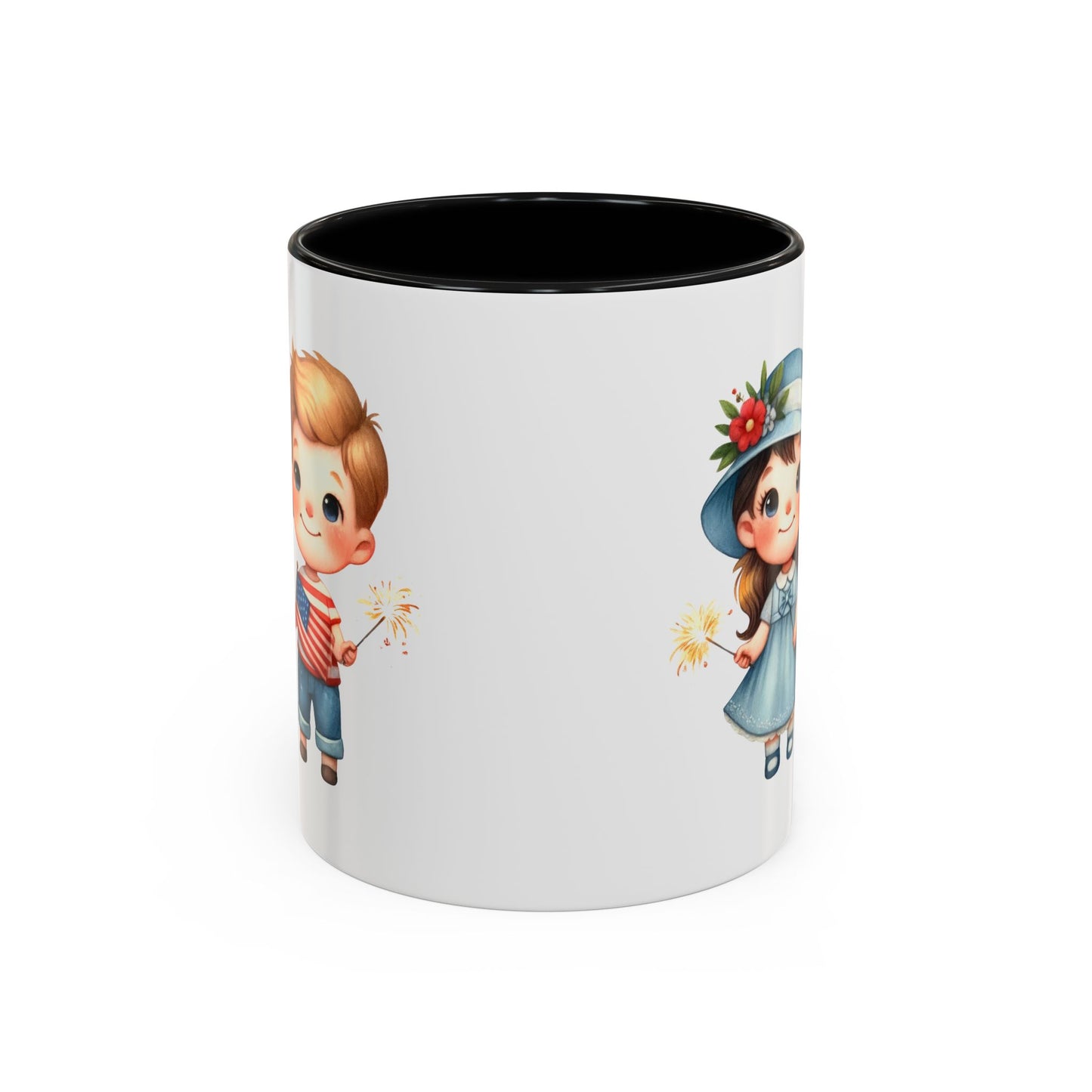 4th of July - American Boy & Girl Flag