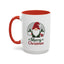 Christmas Mug - Merry Christmas Green & Red Text Gnome Present Trees
