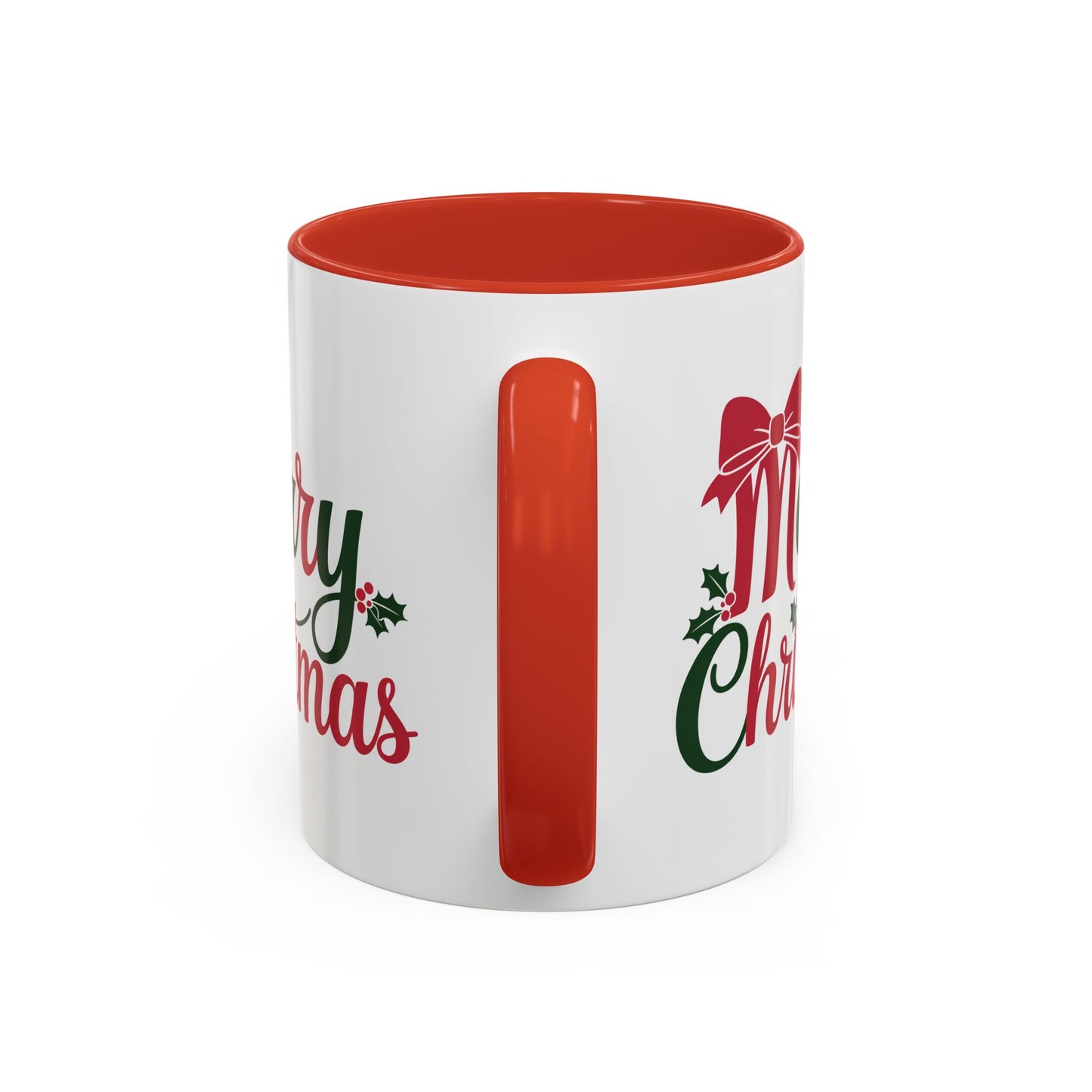 Christmas Mug - Merry Christmas Red & Green Text Bow