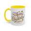 Christmas Mug - Merry Christmas Gold Text Tree Star Ornaments