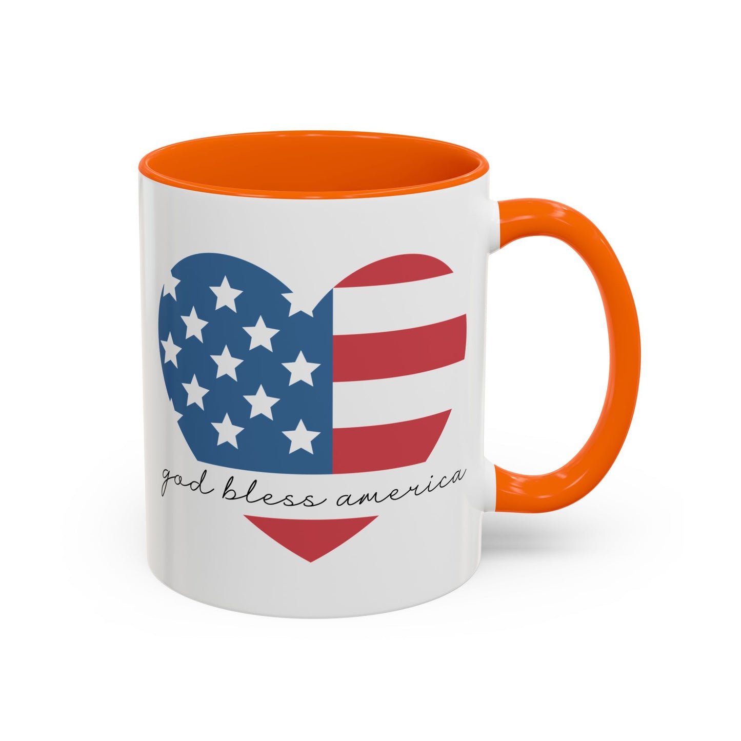 4th of July Mug - God Bless America Flag Heart