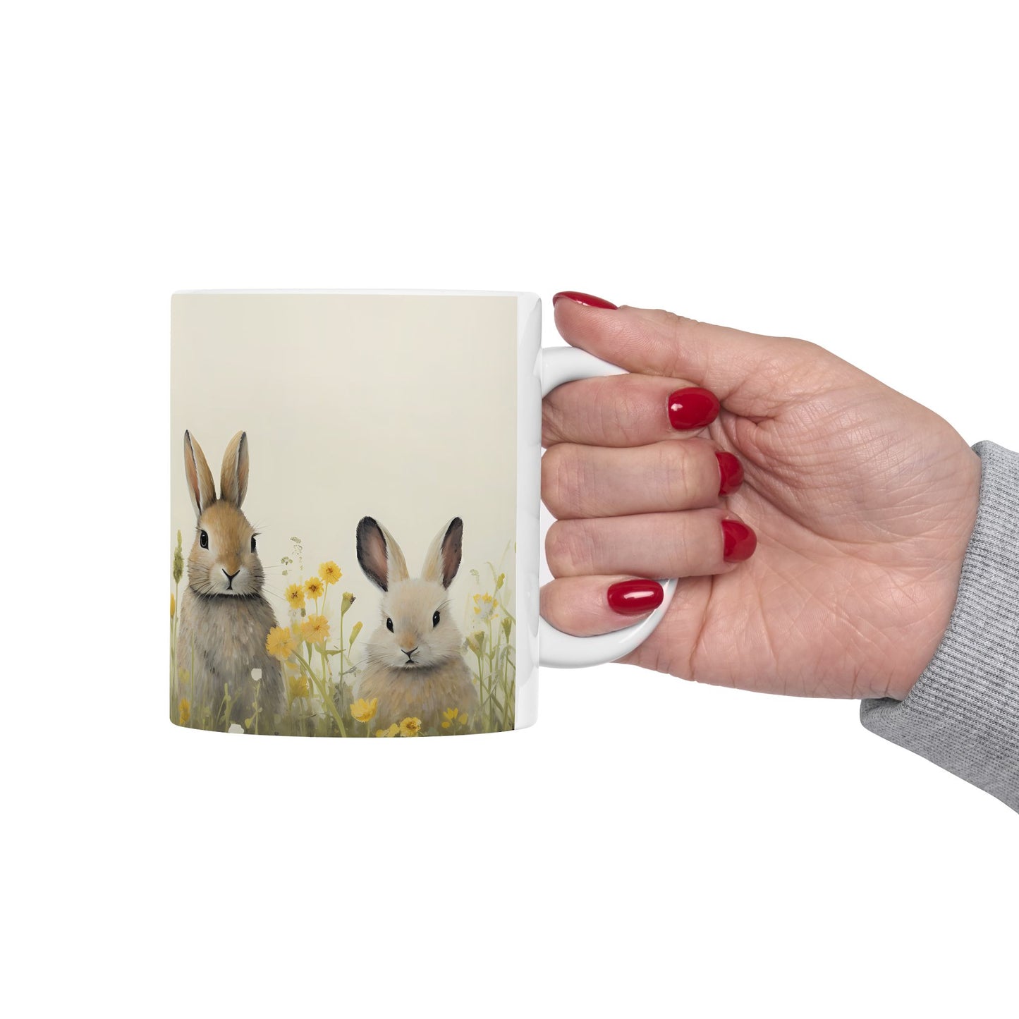 Artistic Mug - Felted Bunnies 4