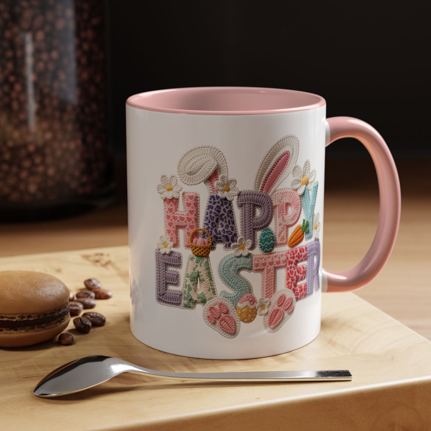 Easter Mug - Happy Easter Latch Yarn