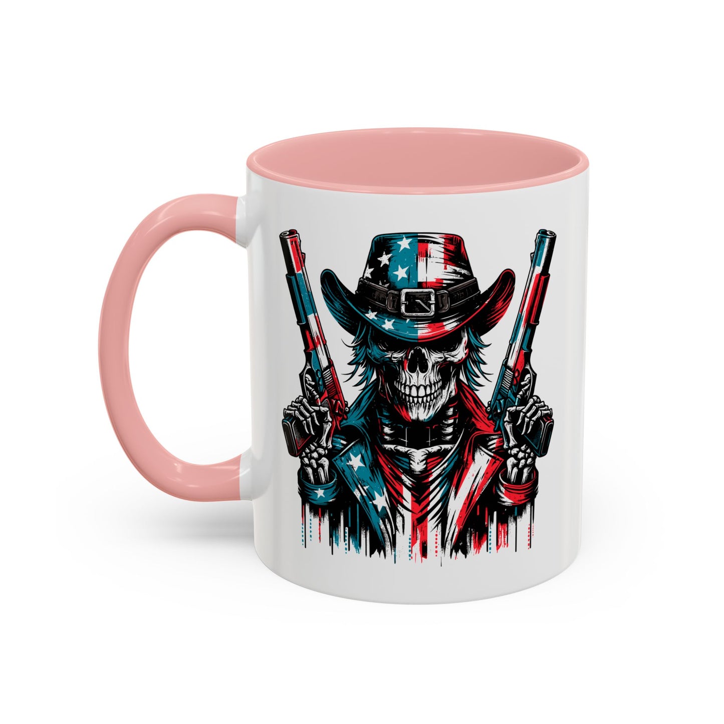 4th of July Mug - Skeleton with American Flag