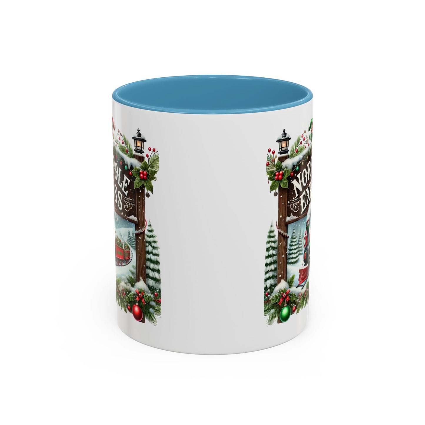 Christmas Mug - North Pole Express Steam Locomotive Decorations