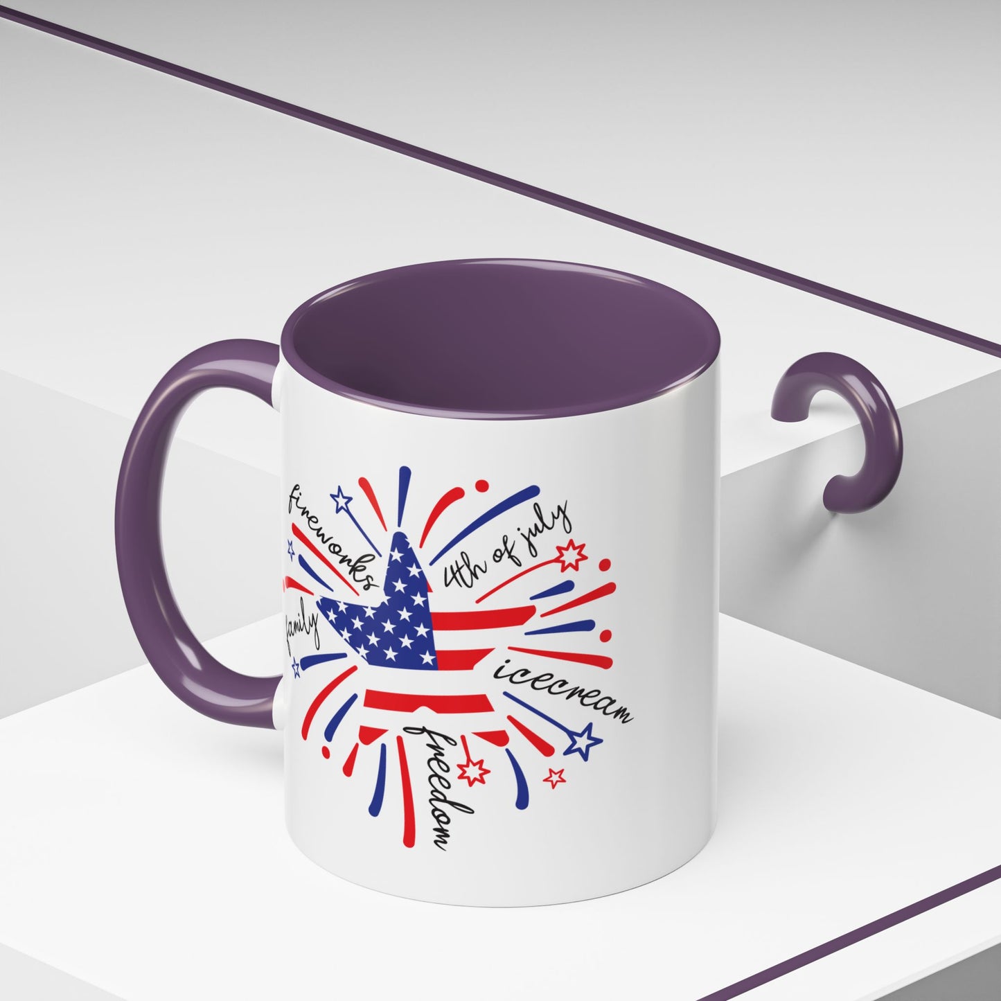 4th of July Mug - Star Flag Fireworks