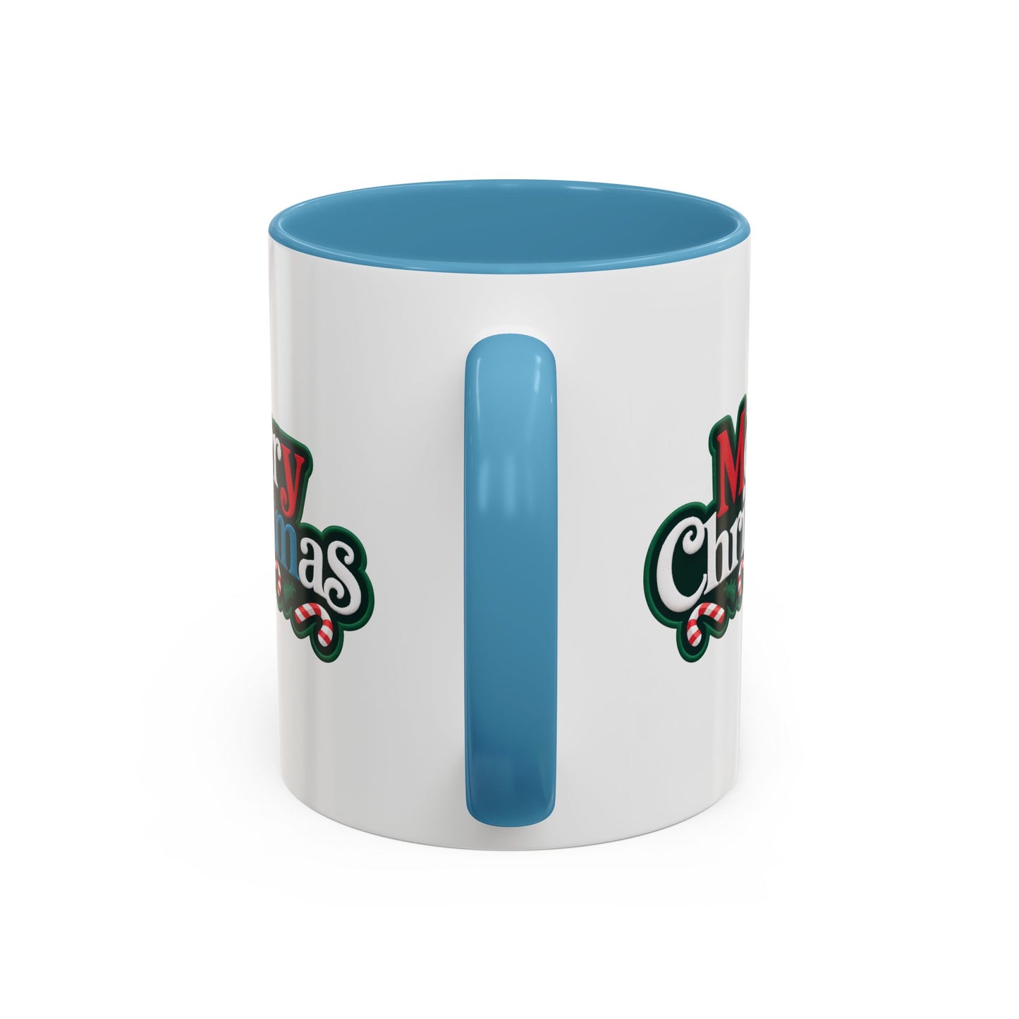 Christmas Mug - Merry Christmas White Red & Blue Text