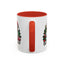 Christmas Mug - Merry Christmas White & Black Text Santa Trees Presents