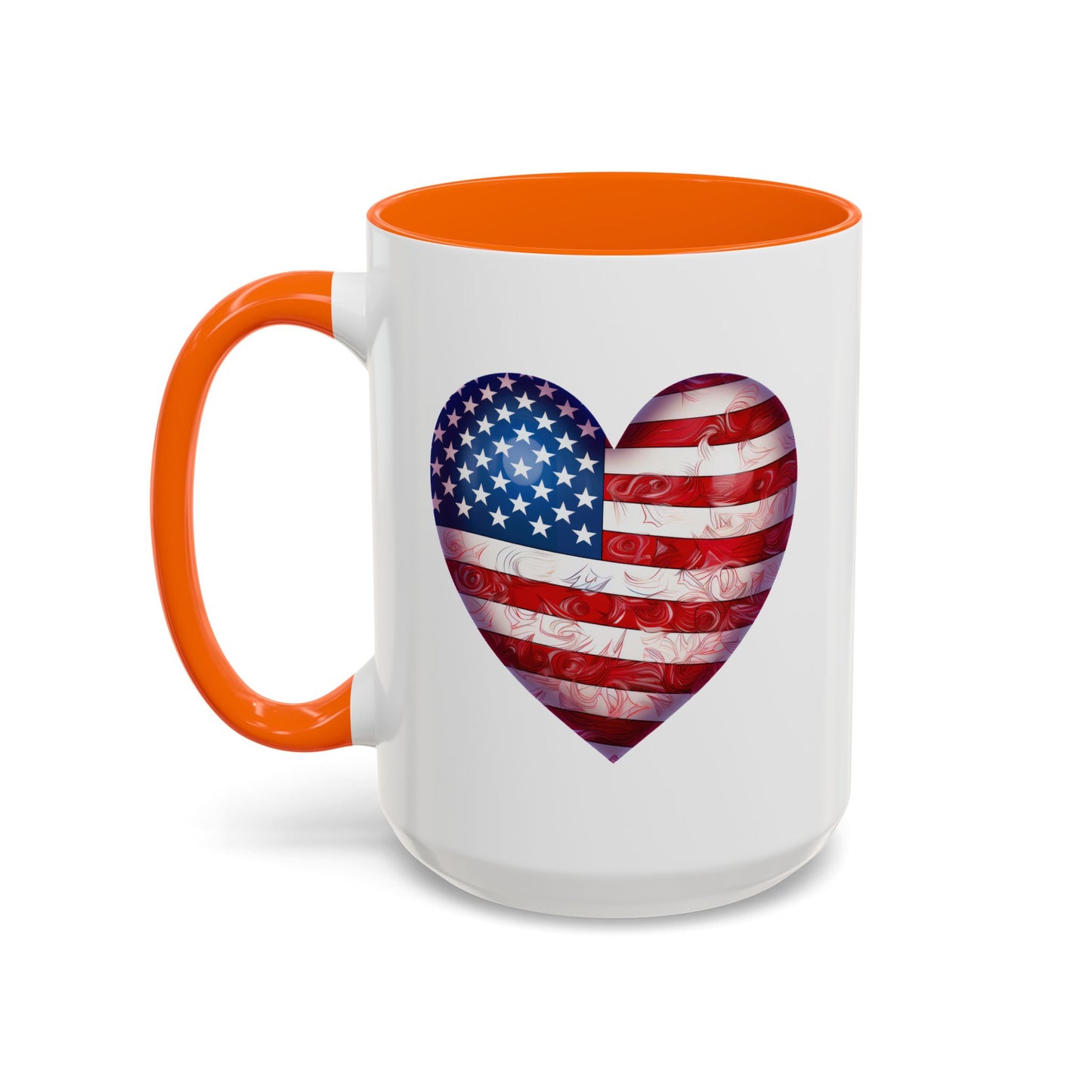 4th of July Mug - Heart American Flag